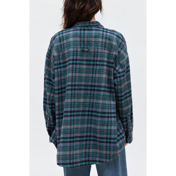 BDG Urban Outfitters Dani Flannel Shirt Tunic Top Oversized Butondown M 280902 - Picture 5 of 9